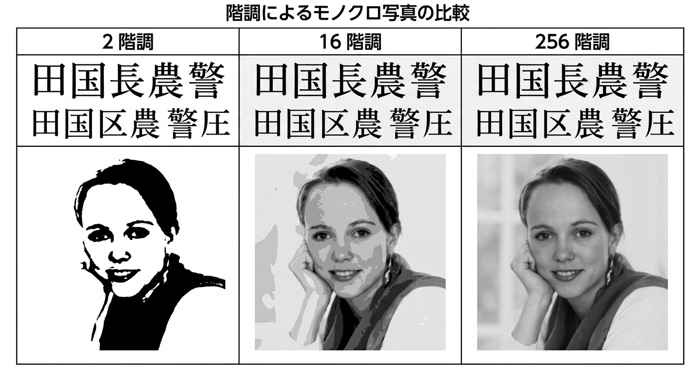 紙書類の階調最適化による見やすい画像処理